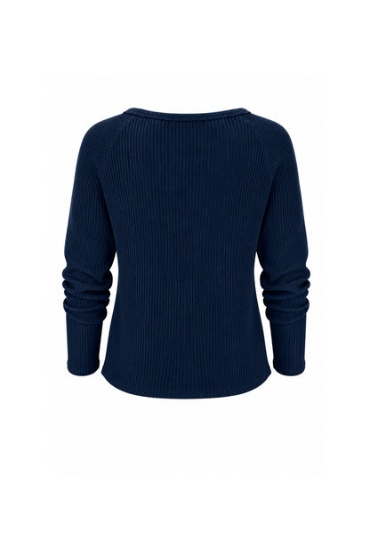 Jules Waffle Knit Organic Cotton V-Neck Pullover