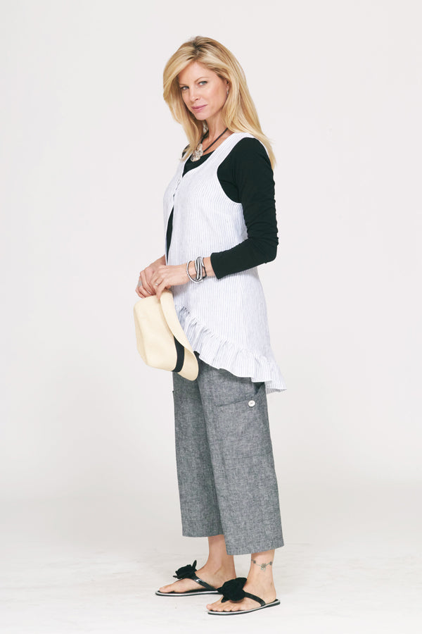 linen/cotton pocket pants - Homeland Harvest