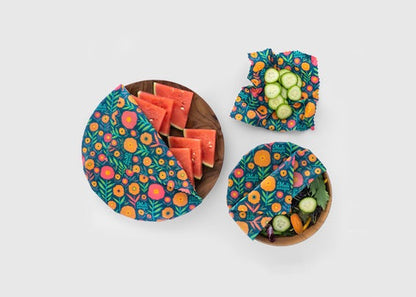 Beeswax Food Wrap - Fall Bloom Print - Homeland Harvest