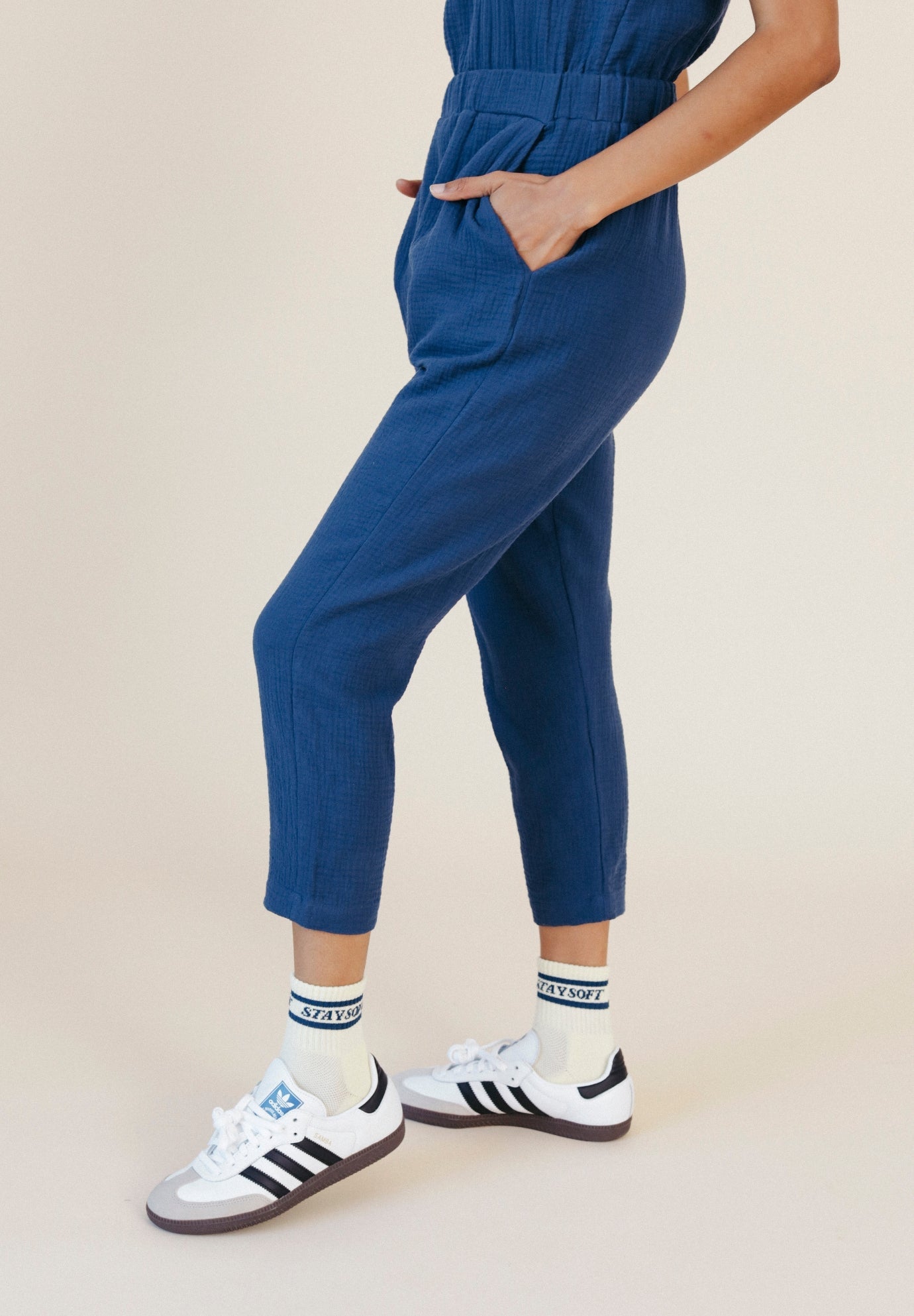 Jameela Organic Cotton Jumpsuit - Deep Sea - Homeland Harvest