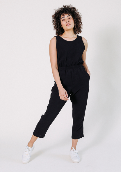 Jameela Organic Cotton Jumpsuit - Black - Homeland Harvest