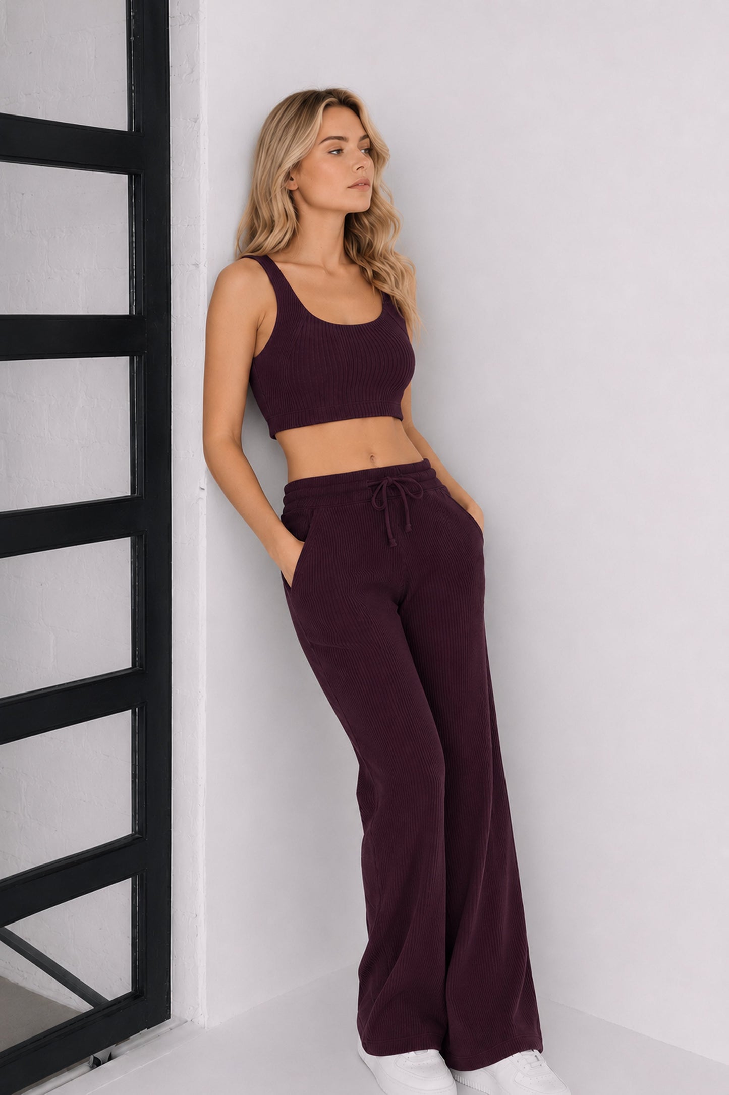 Jules Waffle Knit Organic Cotton Drawstring Pant