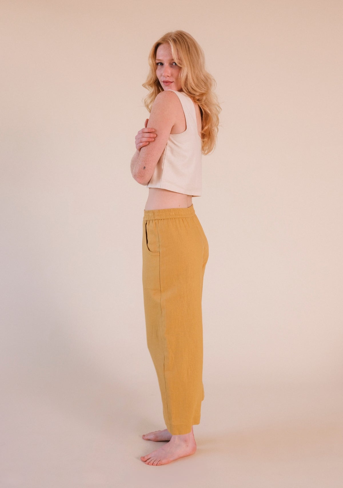 Nin Linen Pant - Golden - Homeland Harvest