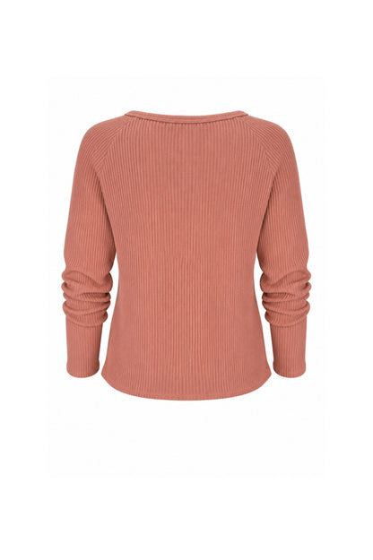 Jules Waffle Knit Organic Cotton V-Neck Pullover