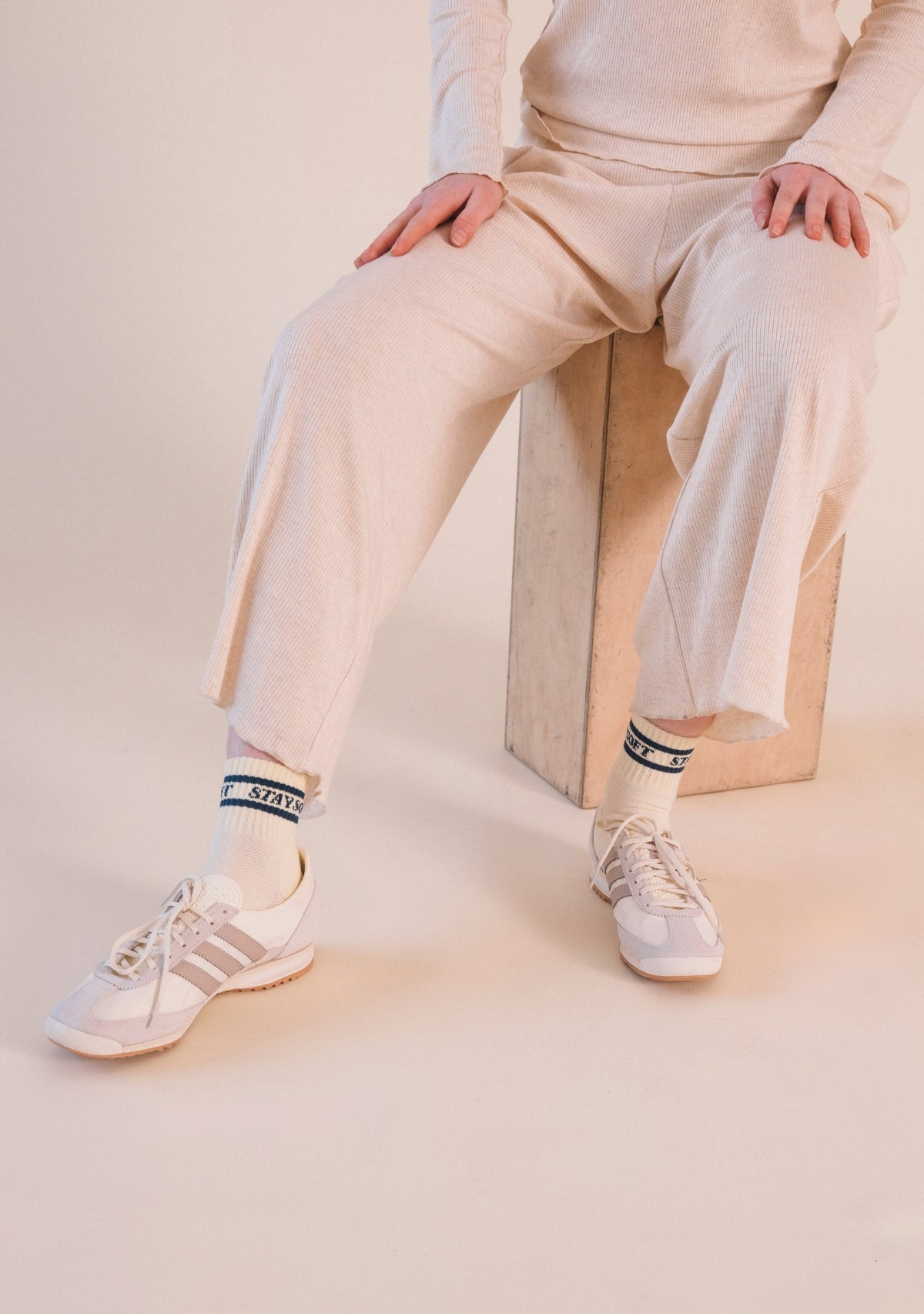 Hedy Ribbed Modal Lounge Pant- Heather Almond - Homeland Harvest