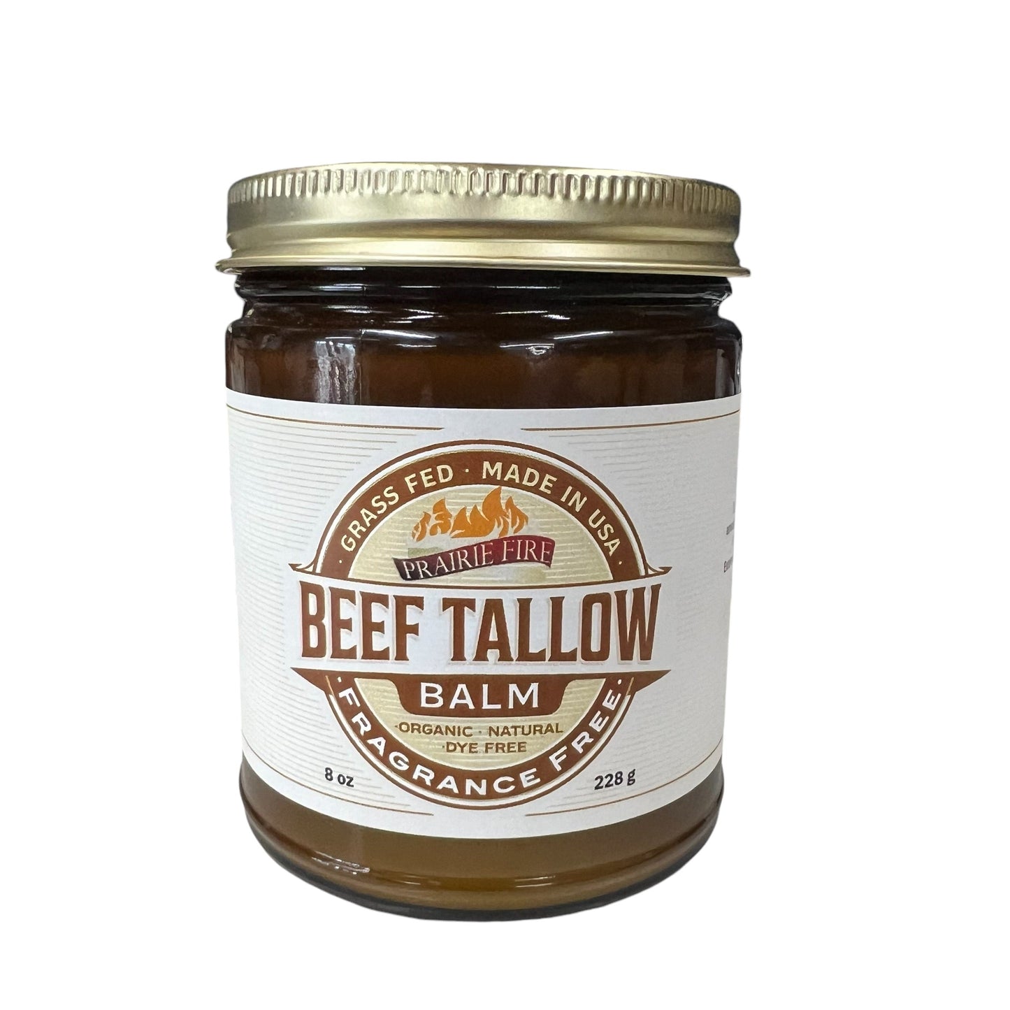 Grass Fed Beef Tallow Balm - 8 oz - Made in USA - Organic Grass Fed and Finished - Moisturizing Skin Care