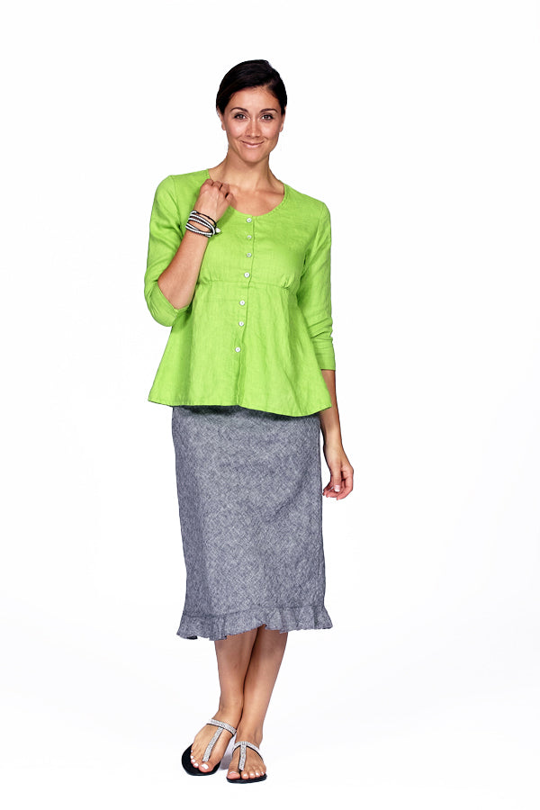 linen flounce skirt