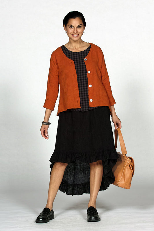 button front organic gauze cardigan - Homeland Harvest