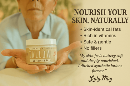 Whipped Tallow Trio - 9oz - Lavender, Vanilla, Eucalyptus Premium Quality All Natural Gift Box by The Lady May