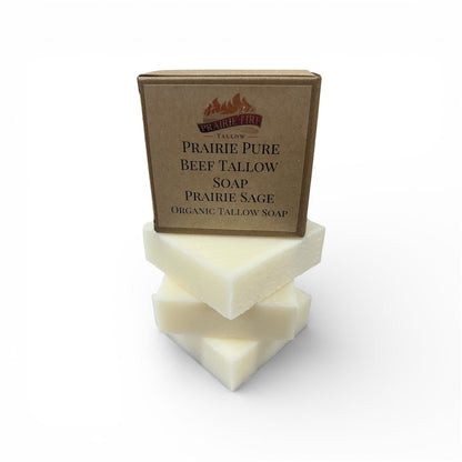 Grass Fed Beef Tallow Soap Bar (3 Pack) – Fragrance Free, Natural & Organic – Moisturizes & Soothes Face, Body & Hair – Handcrafted, Ideal for Sensitive & Dry Skin