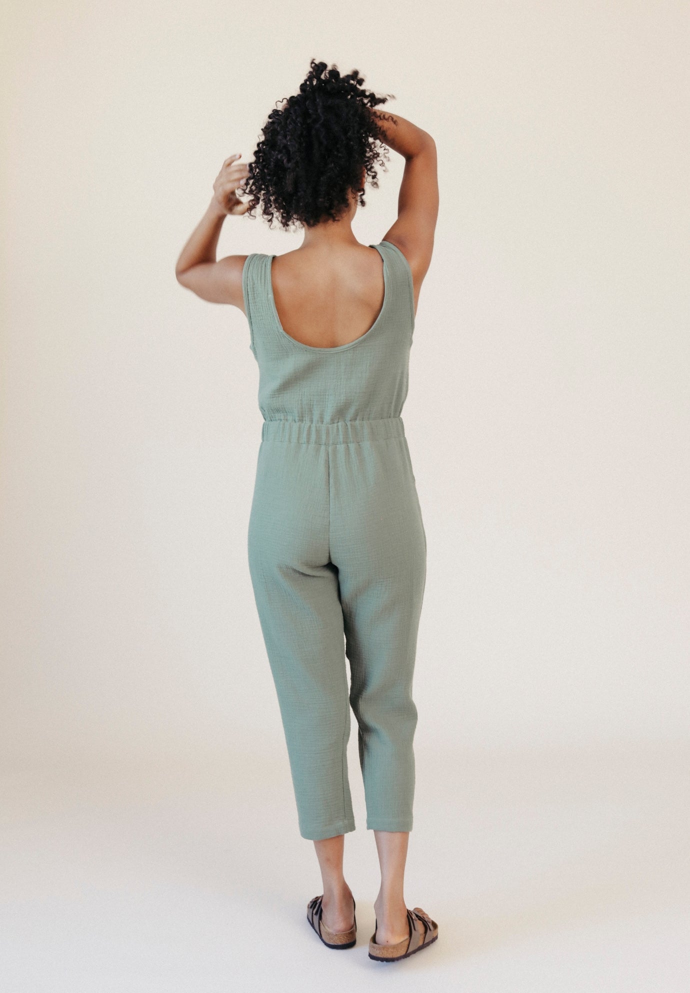 Jameela Organic Cotton Jumpsuit - Seagrass - Homeland Harvest
