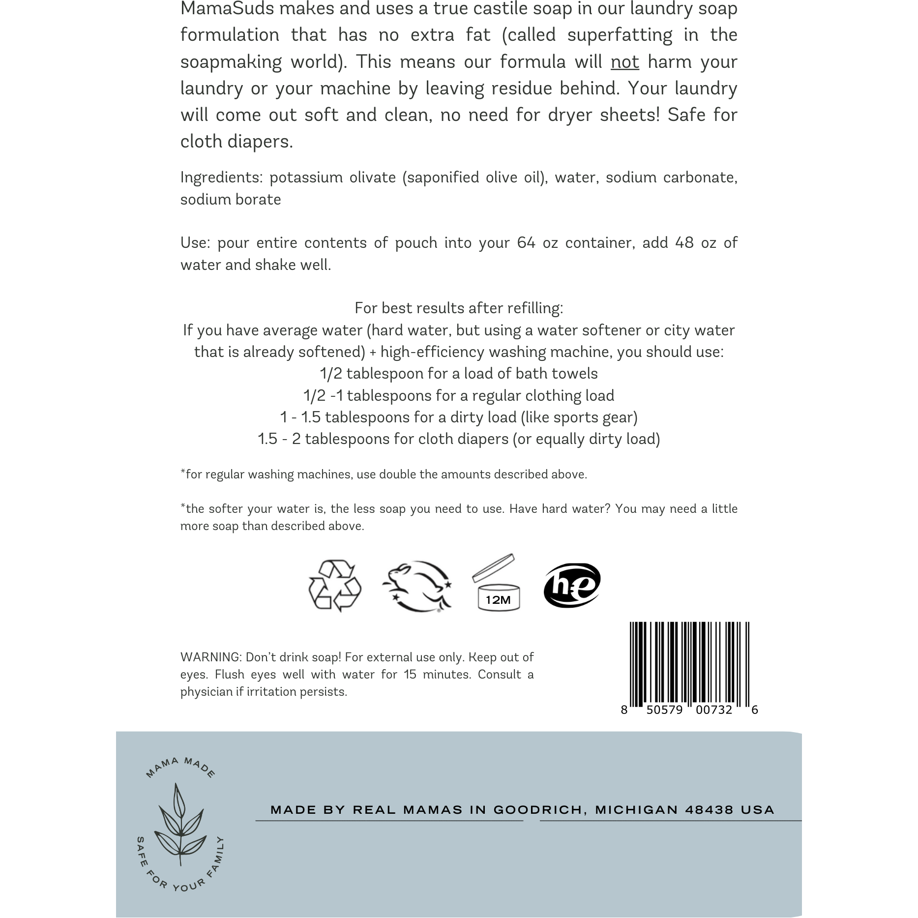 Laundry Soap Concentrate Pouch - Homeland Harvest