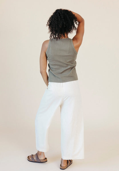 Charlie Ribbed Organic Cotton Tank - Sage - Homeland Harvest