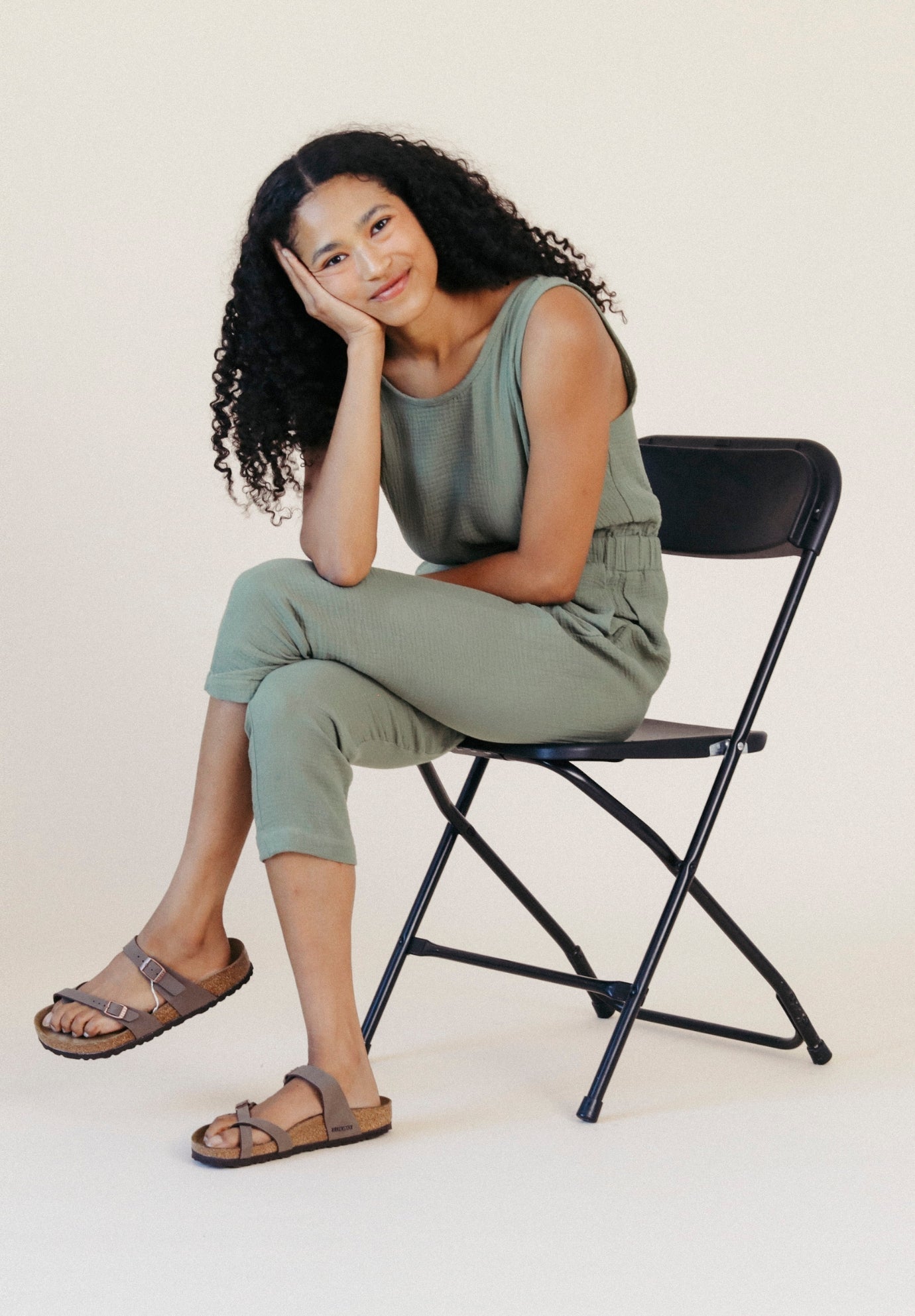 Jameela Organic Cotton Jumpsuit - Seagrass - Homeland Harvest