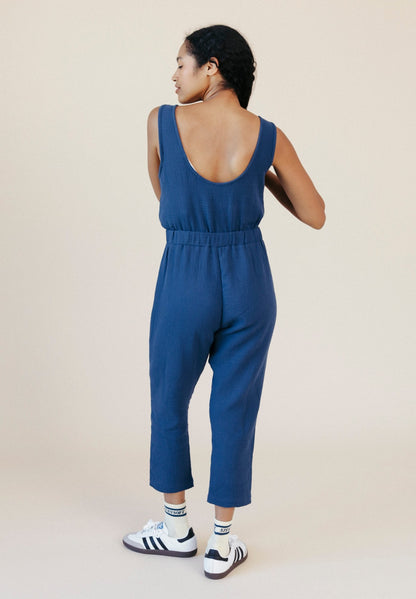 Jameela Organic Cotton Jumpsuit - Deep Sea - Homeland Harvest
