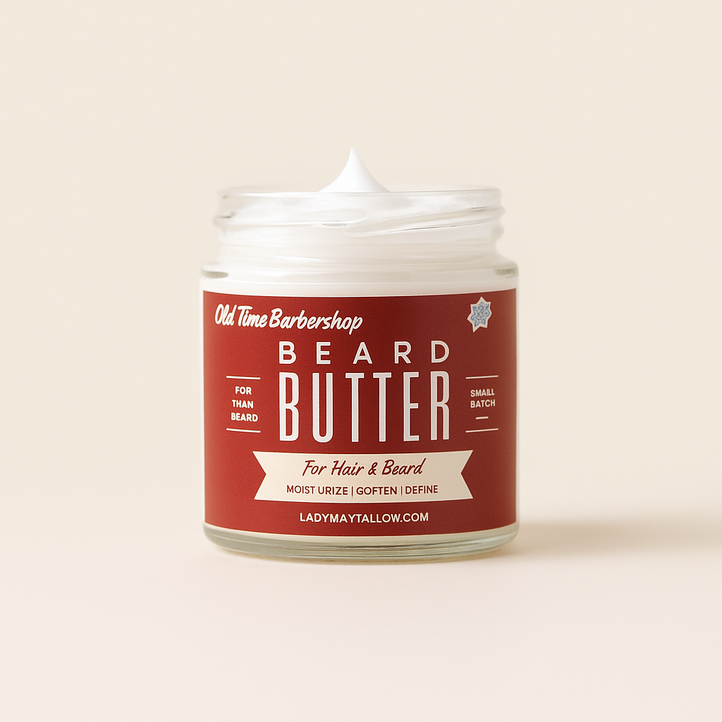Old Time Barbershop Natural Tallow Beard & Body Butter for Men| All-Natural Beard Butter & Skin Care