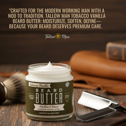Bay Rum Beard & Body Butter for Men | Natural Tallow Moisturizer
