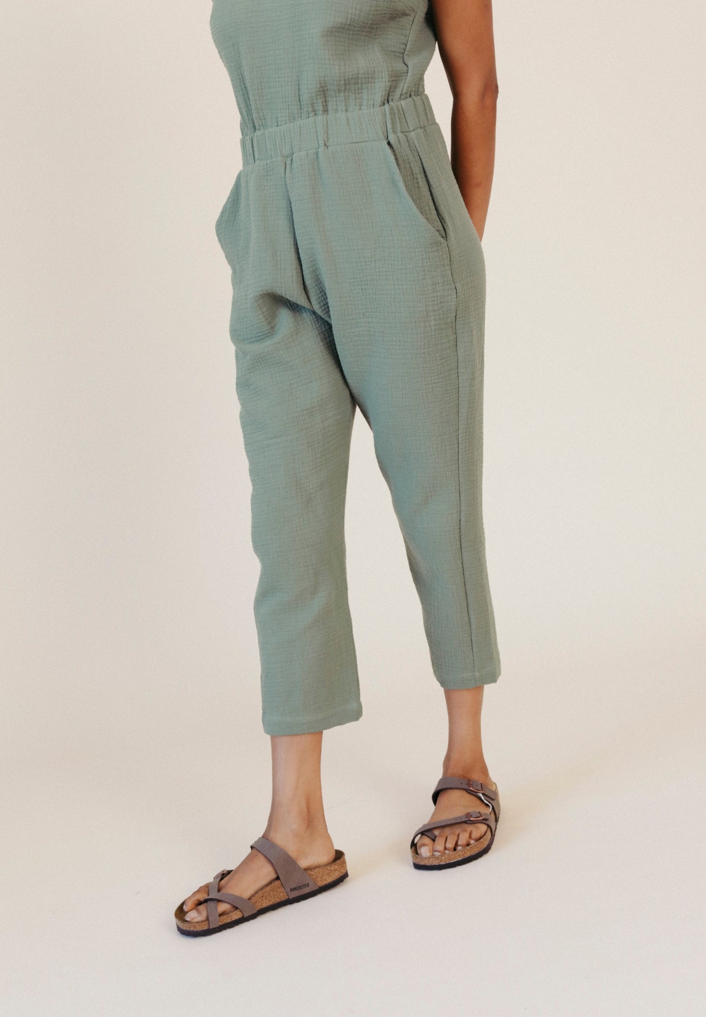 Jameela Organic Cotton Jumpsuit - Seagrass - Homeland Harvest