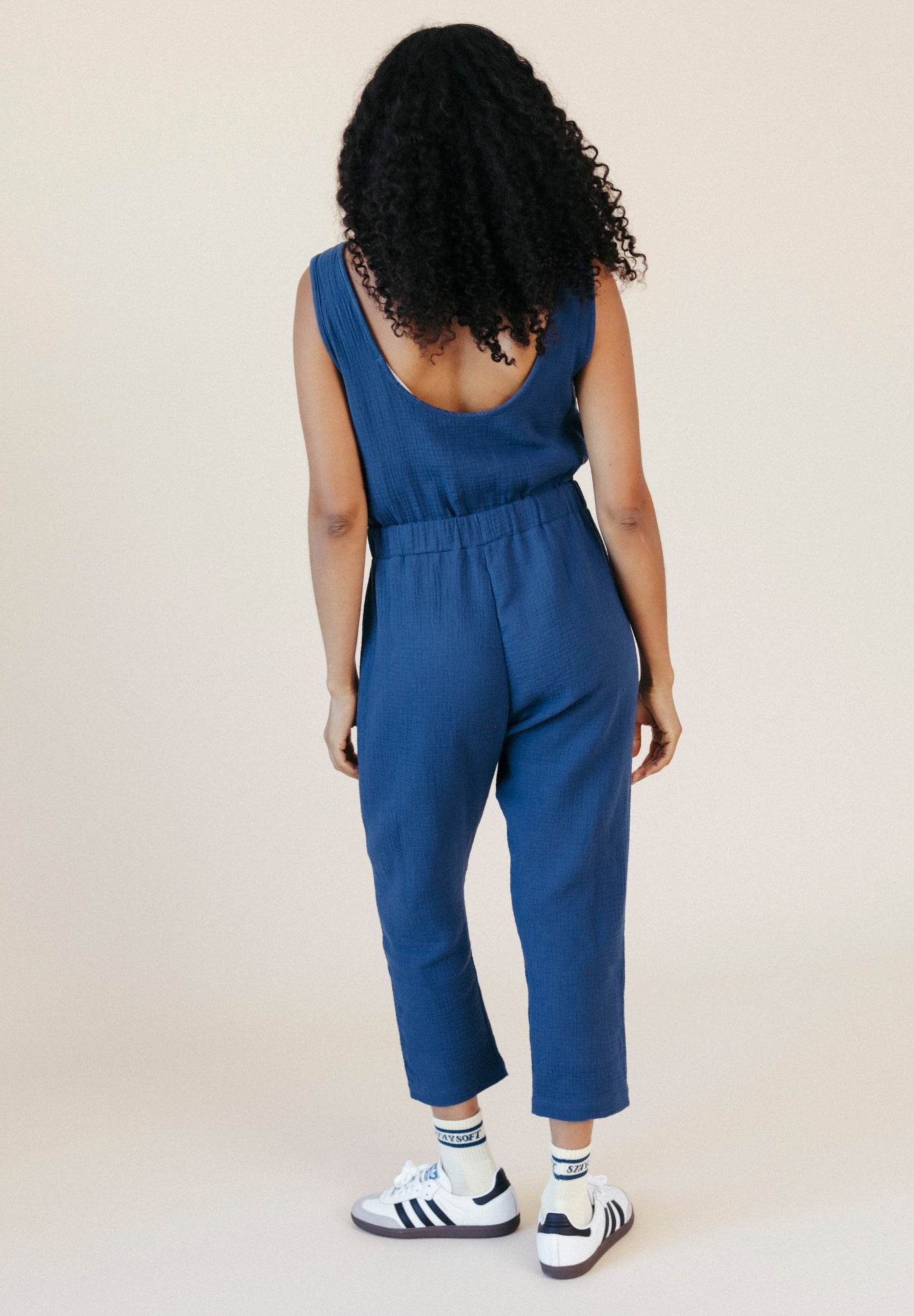Jameela Organic Cotton Jumpsuit - Deep Sea - Homeland Harvest