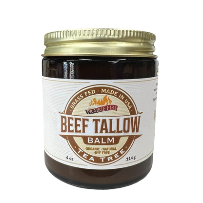 Grass Fed Beef Tallow Balm - 4 oz - Made in USA - Organic Grass Fed and Finished Tallow - Moisturizing Skin Care