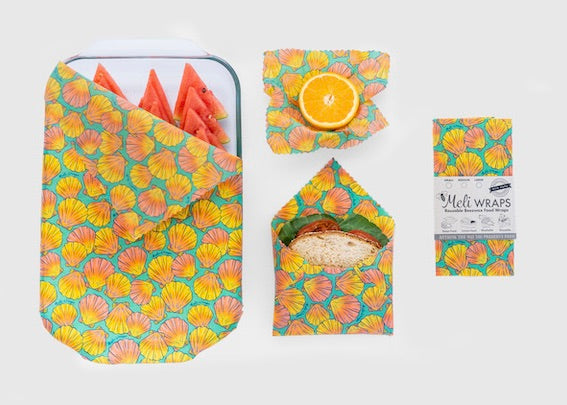 Beeswax Food Wrap - Sunrise Shell Print - Homeland Harvest