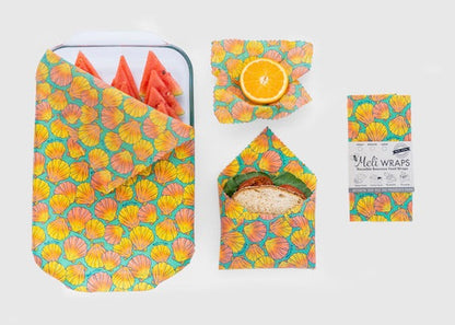 Beeswax Food Wrap - Sunrise Shell Print - Homeland Harvest