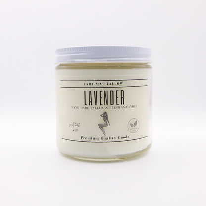 Lavender Tallow & Beeswax Candle | Natural & Non-Toxic Candle, Clean-Burning