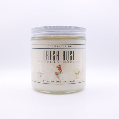 Rose-Scented Tallow & Beeswax Candle | Natural & Non-toxic Candle