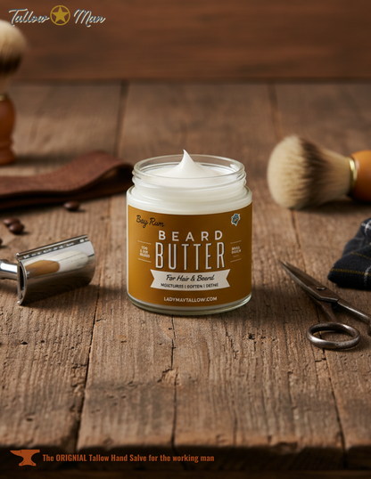 Bay Rum Beard & Body Butter for Men | Natural Tallow Moisturizer