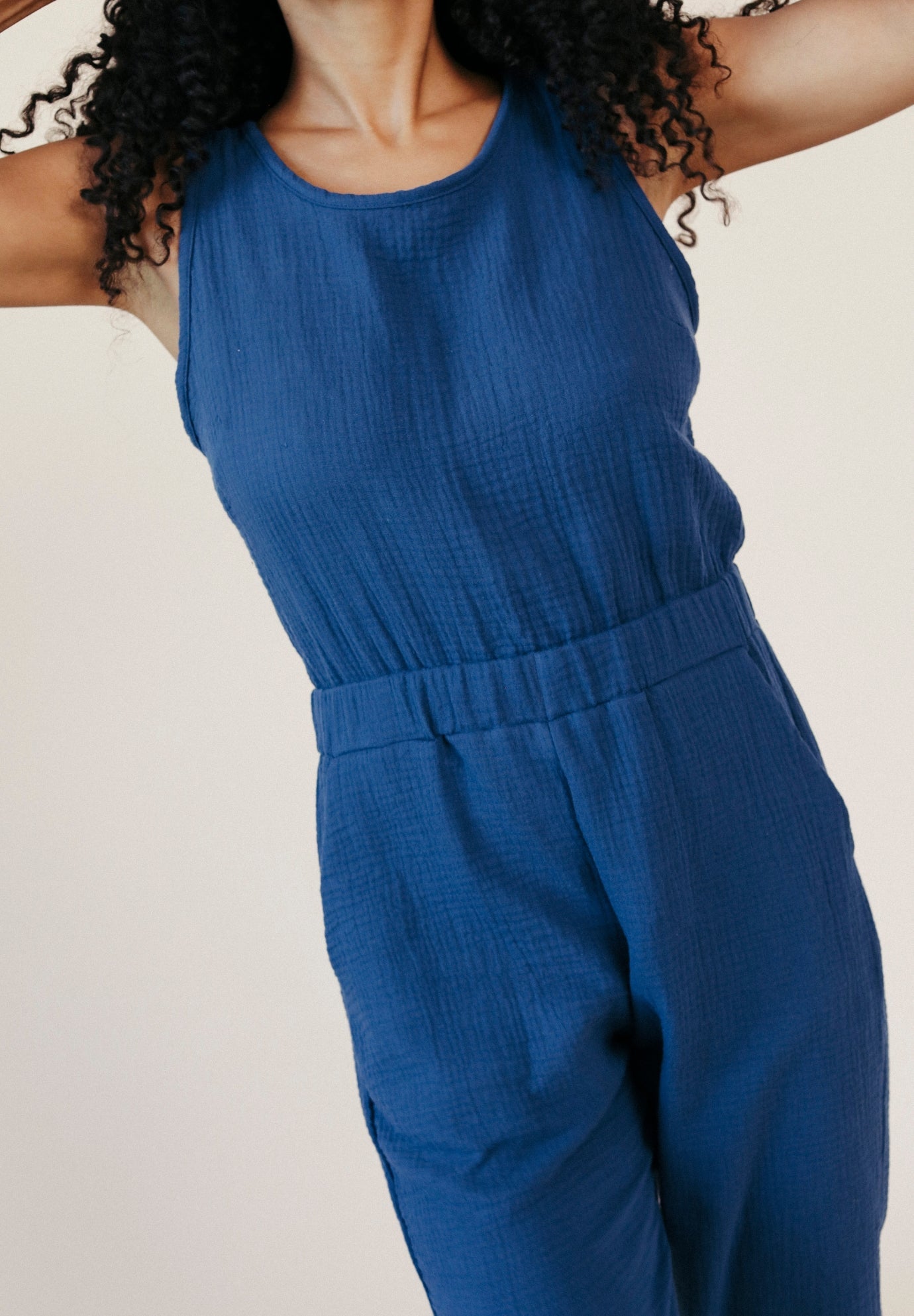 Jameela Organic Cotton Jumpsuit - Deep Sea - Homeland Harvest