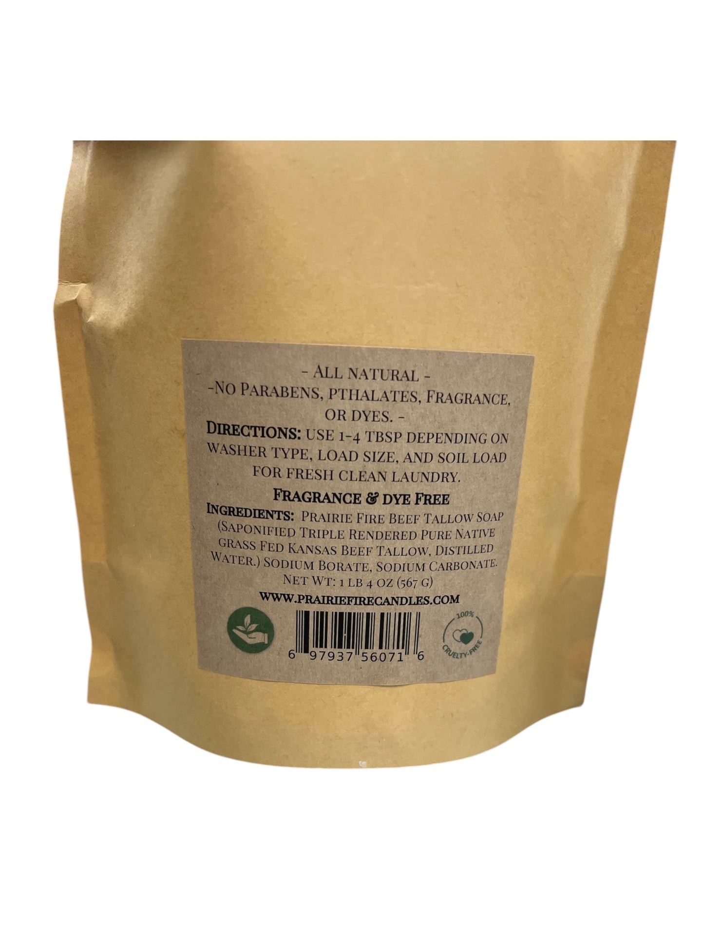 Beef Tallow Organic Laundry Detergent Soap Powder - Made in USA - Fragrance and Dye Free for Sensitive Skin