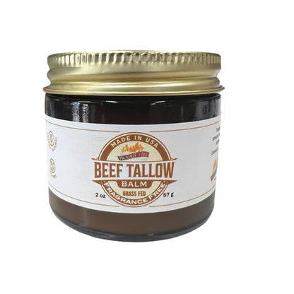 Grass Fed Beef Tallow Balm - 2 oz - Grown and Made in USA - Organic Grass Fed and Finished Tallow - Moisturizing Skin Care