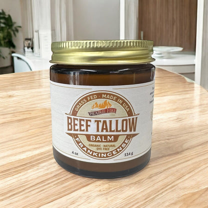 Grass Fed Beef Tallow Balm - 4 oz - Made in USA - Organic Grass Fed and Finished Tallow - Moisturizing Skin Care