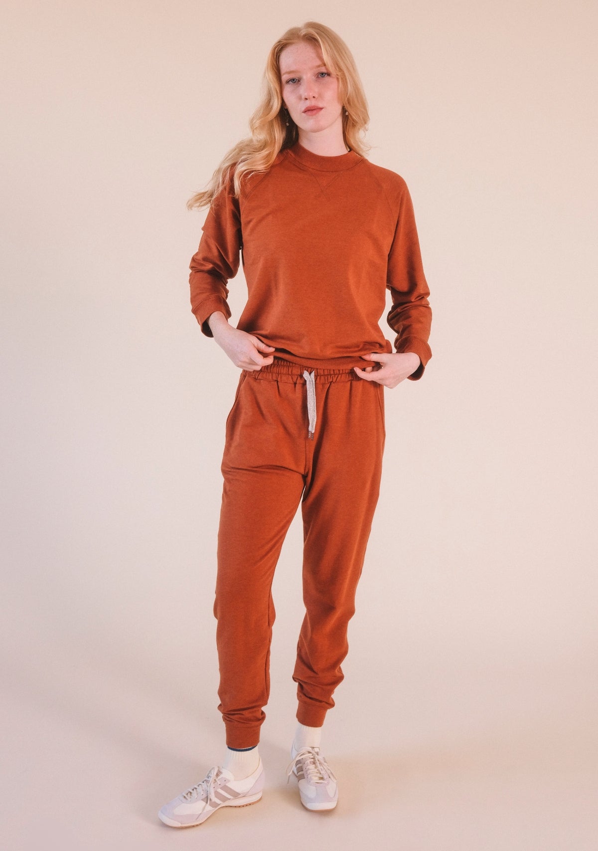 Agnes Organic Cotton + Tencel™ Jogger Pant - Rust - Homeland Harvest