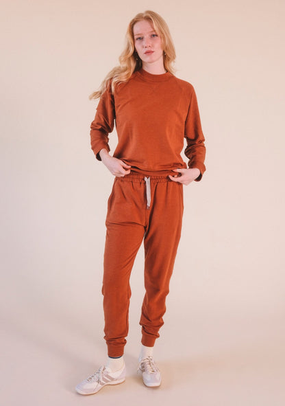 Agnes Organic Cotton + Tencel™ Jogger Pant - Rust - Homeland Harvest