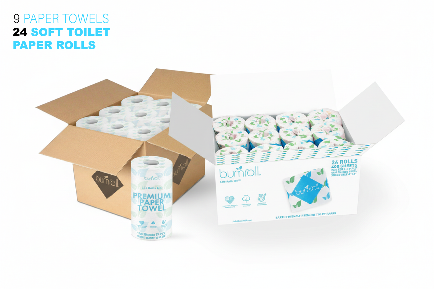 Bumroll, Proudly Made in USA, Premium Toilet Paper & Paper Towels, Plants Trees In The USA
