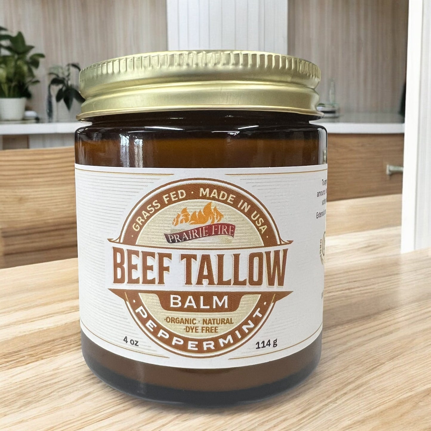 Grass Fed Beef Tallow Balm - 4 oz - Made in USA - Organic Grass Fed and Finished Tallow - Moisturizing Skin Care