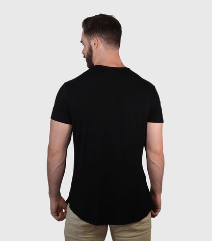 Bamboo Swift Curve-Hem Tee - Black - Homeland Harvest