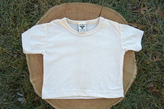 Organic Cotton Short Sleeve Baby T-shirt-Undyed - Homeland Harvest