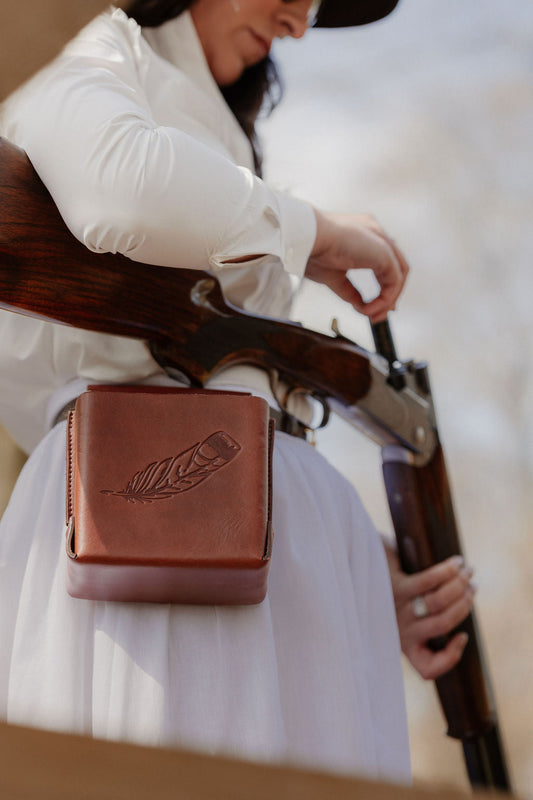 Field & Femme Leather Shell Pouch - Homeland Harvest