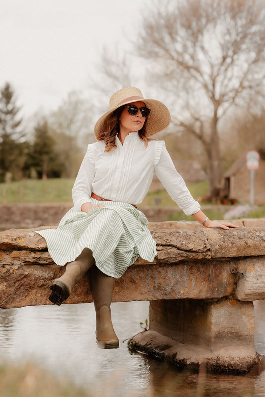 Charlotte Long-Sleeve Cotton Blouse – White - Homeland Harvest