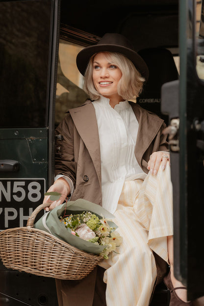 Charlotte Long-Sleeve Cotton Blouse – White - Homeland Harvest