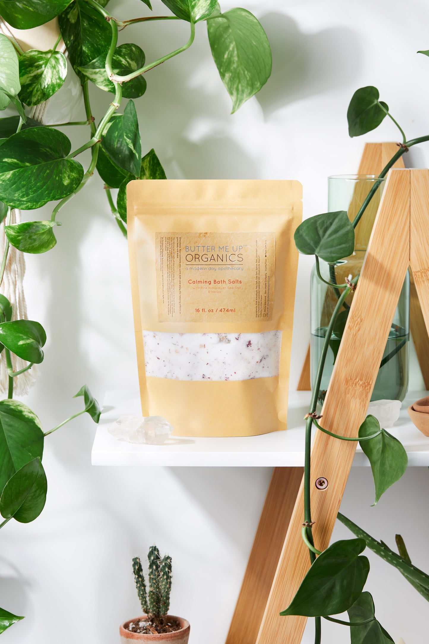 Calming Bath Salts / Detox / Relaxation / Lavender & Chamomile / Essential Oils / Organic Herbs / Herbal Bath Salts for Relaxation Stress - Homeland Harvest