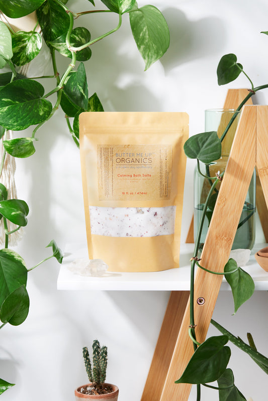 Calming Bath Salts / Detox / Relaxation / Lavender & Chamomile / Essential Oils / Organic Herbs / Herbal Bath Salts for Relaxation Stress - Homeland Harvest