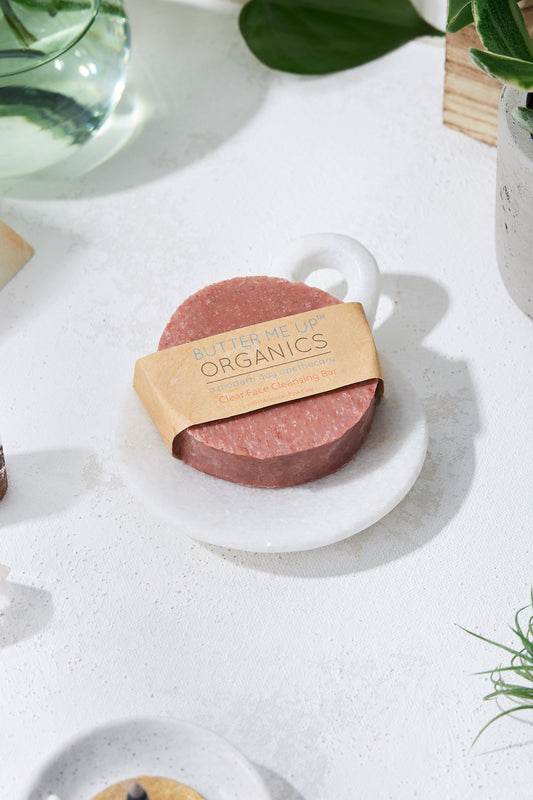 Organic Facial Bar / Organic Face Soap / Rose Clay Soap / Clay Soap Bar / Acne Face Soap / Gentle Face Wash - Homeland Harvest