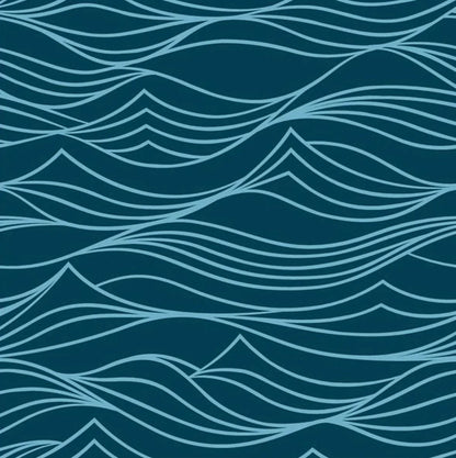Set of 2 Large Reusable Cloth Furoshiki Gift Wrap | Whales & Waves - Homeland Harvest