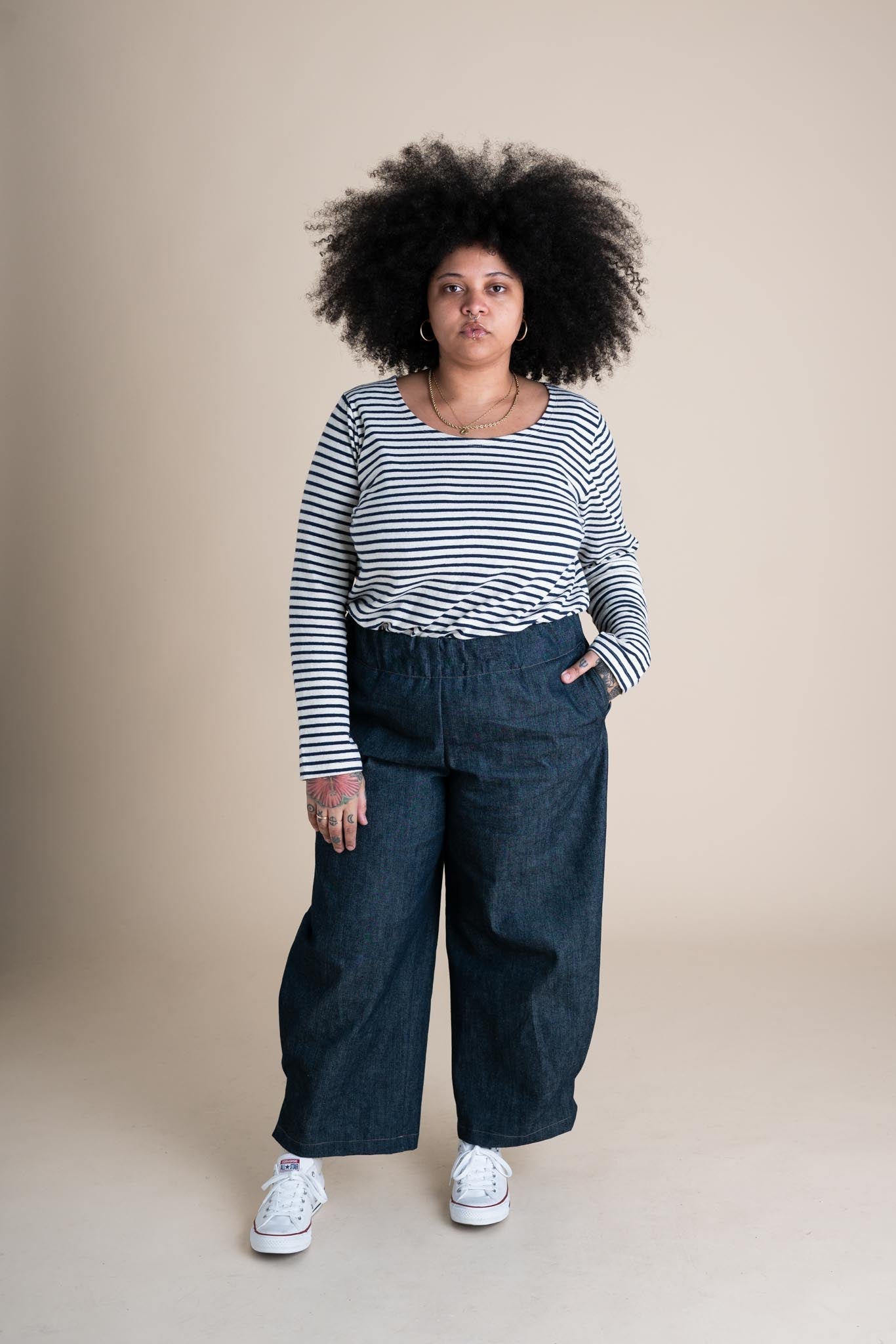Crescent Moon Pants (Updated) in Cone Denim