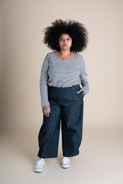 Crescent Moon Pants (Updated) in Cone Denim