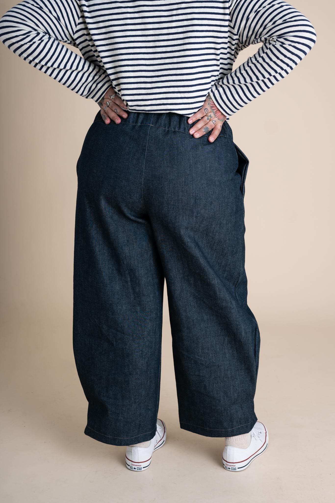 Crescent Moon Pants (Updated) in Cone Denim