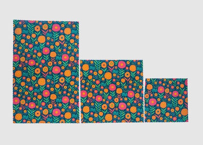 Beeswax Food Wrap - Fall Bloom Print - Homeland Harvest